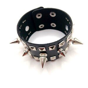 Gothic Spiked + Studded Bracelet Unisex Vegan Leather  -New